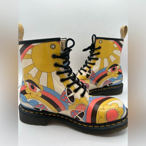 RARE Dr. Martens Vegan Leather 1460 Retro Kemble Lace Up Boots Combat Size 7 Y2K - Picture 7 of 14